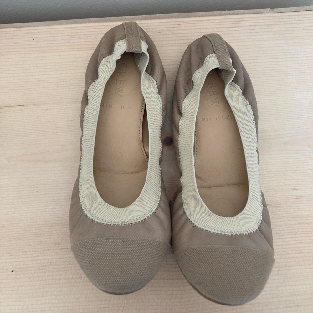 J Crew Cap Toe Leather Flats Size 6